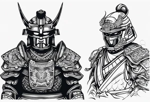 robot samurai vs human samurai tattoo idea