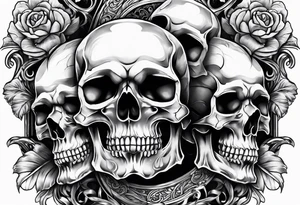 three skulls tattoo idea