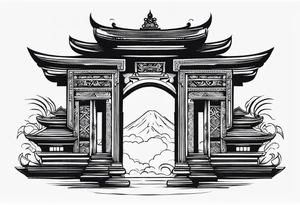 Balinese split gates tattoo idea