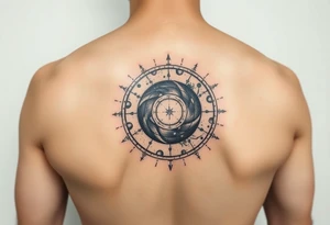 Astronomy surrounded by a black whole tattoo idea