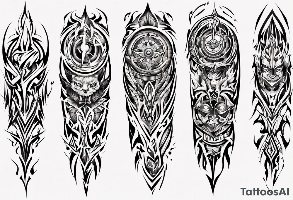 tribal full sleeve tattoo idea