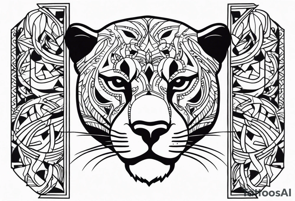 Panther in american traditional style tattoo idea