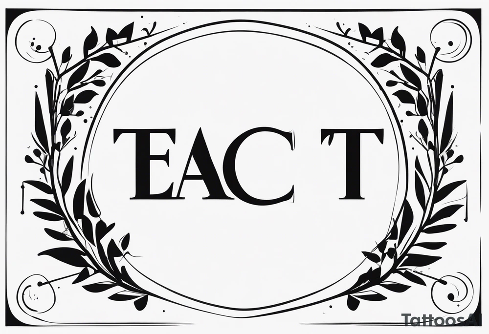 Make a tattoo in a simple letter type with the word "Exact" tattoo idea