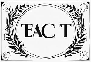 Make a tattoo in a simple letter type with the word "Exact" tattoo idea