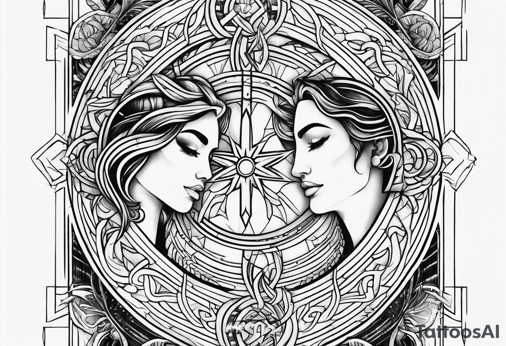 Gemini virgo symbols together tattoo idea