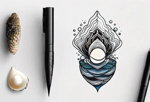 Oyster with a small world in place of the pearl tattoo idea