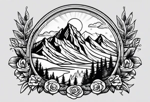 snowboarding & mountains tattoo idea