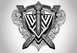 Valhalla stairs 
Valhalla stairs sword shield  axe 
Valknut  ruins lightnings tattoo idea