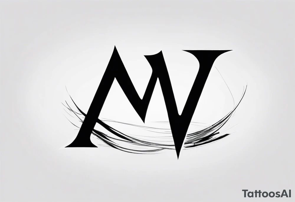 the letters A W R in the middle of a ninja headband tattoo idea