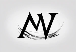 the letters A W R in the middle of a ninja headband tattoo idea