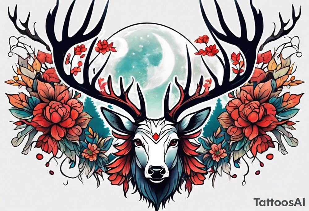 princess mononoke great spirit deer tattoo idea