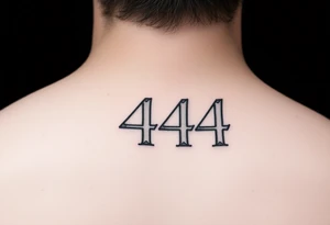 444 number for couples minimalist very small tattoo idea