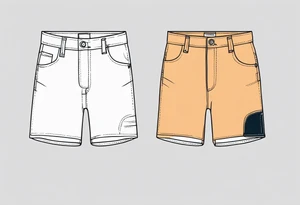 minimalstic outlined overall-shorts. Thin lines. tattoo idea
