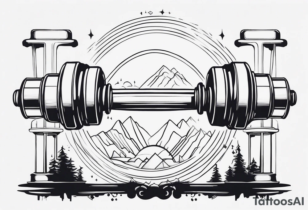 Never ending story dumbbell tattoo idea