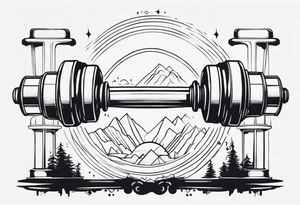 Never ending story dumbbell tattoo idea