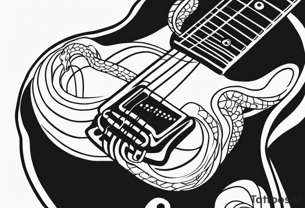 Snake clutching guitar neck tattoo idea