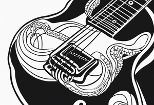 Snake clutching guitar neck tattoo idea