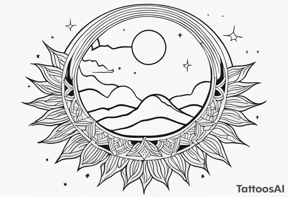 Sun and moon tattoo idea