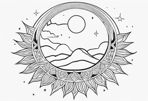 Sun and moon tattoo idea