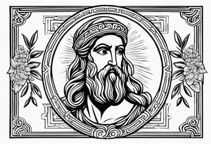 Greek, god, traditional, olive tattoo idea