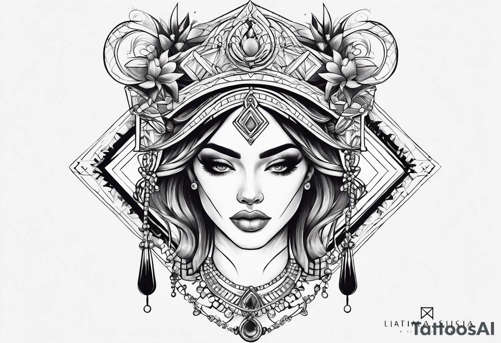 Black Libra Lady tattoo idea