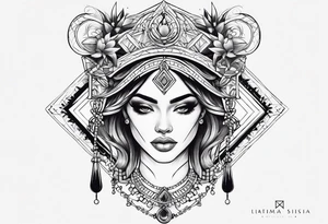 Black Libra Lady tattoo idea