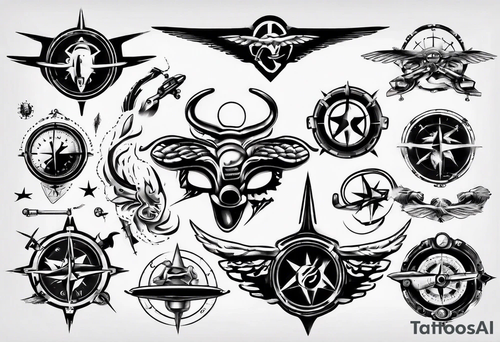 skydiving, shooting guns, compass, adventure tattoo idea skydiving, shooting guns, compass, adventure tattoo idea