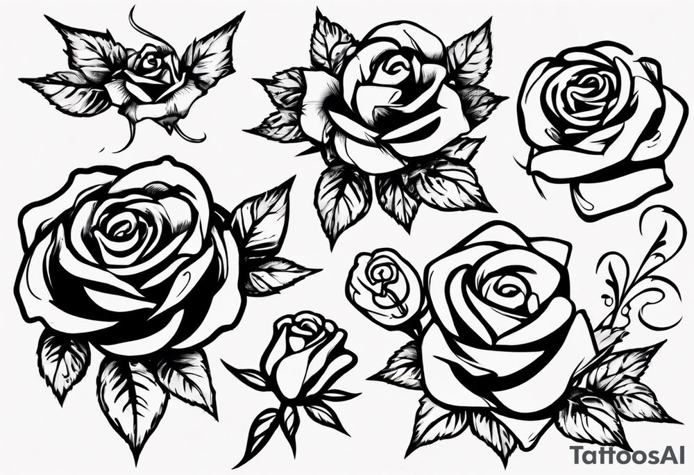 music around rose tattoo idea
