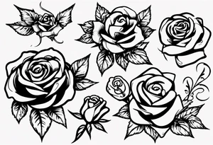 music around rose tattoo idea