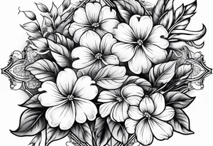 Cross with flowers tattoo idea