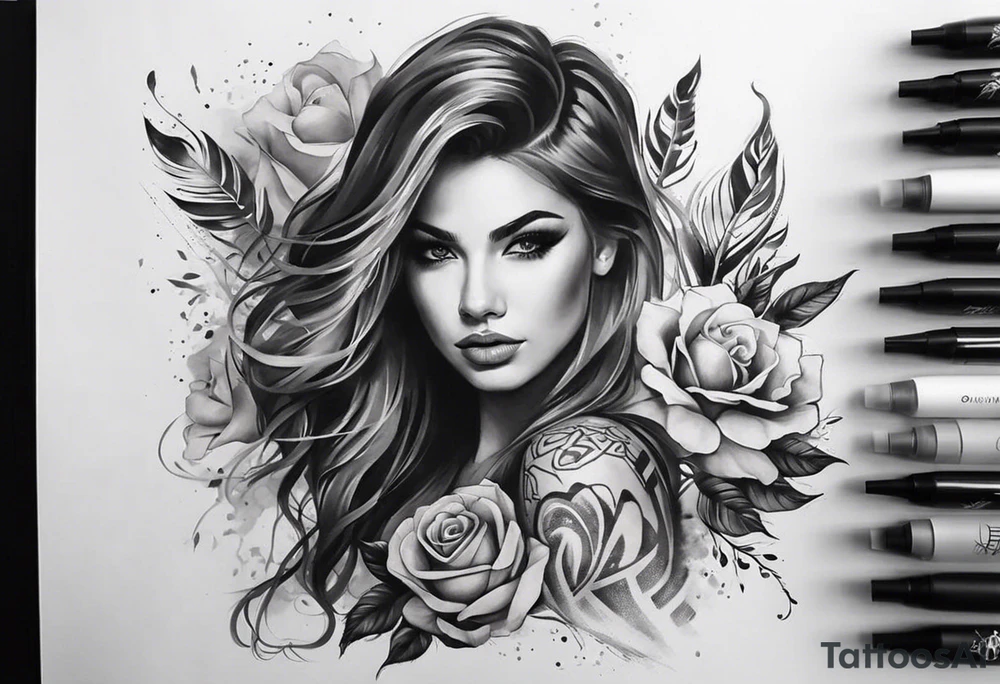 на плече лев в короне, ниже надпись ниже часы ниже розы tattoo idea на плече лев в короне, ниже надпись ниже часы ниже розы tattoo idea
