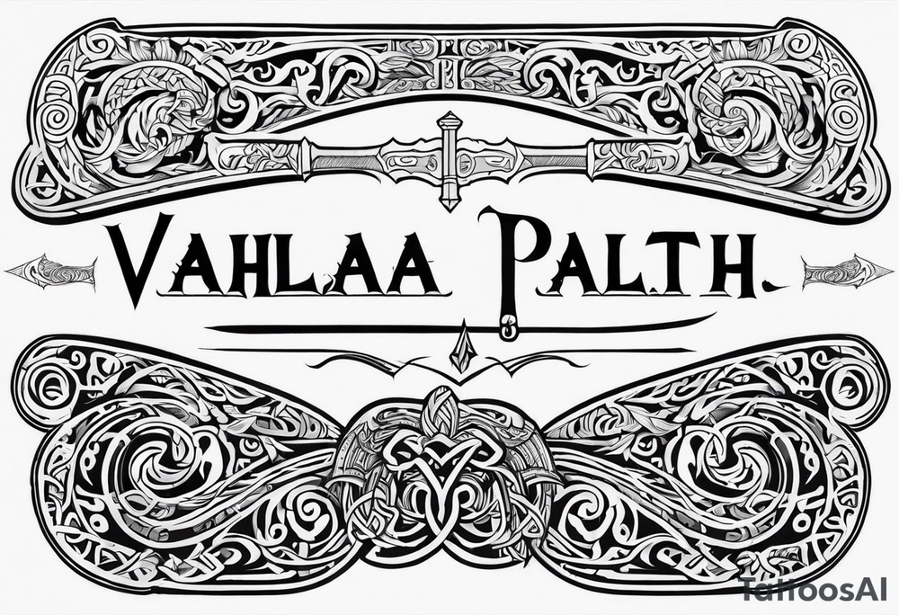 Viking sword Valhalla path tattoo idea