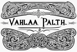 Viking sword Valhalla path tattoo idea