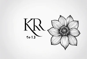 i want it to be a fine line stamp tattoo with the Dominican republic country flower and my birth year on the side '03 and the initials kr and somehow incorporate the ocean tattoo idea