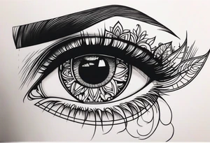 Sad girl Gothic eyes rolled back tattoo idea