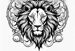 Lion with burned wings and an ouroboros sign tattoo idea