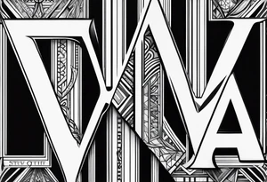 profile picture
Geometric monogram black and white tattoo using all the letters in STEVE and BREANNA in large block lettering tattoo idea