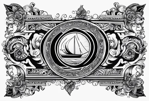 omega greek sign black magic style tattoo idea