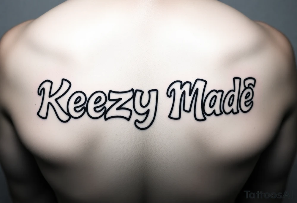 Rounded bubble graffiti style lettering  (KeezY MadE) tattoo idea