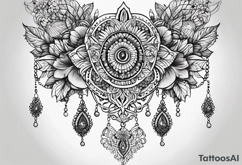 Sternum lace tattoo idea