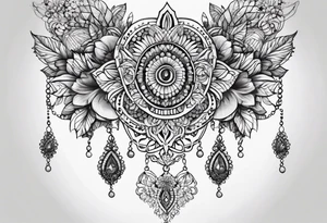 Sternum lace tattoo idea