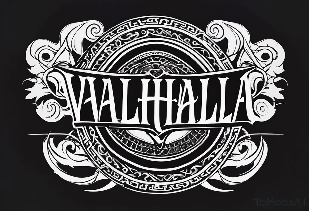 Valhalla round shield 
 cloud axe tattoo idea