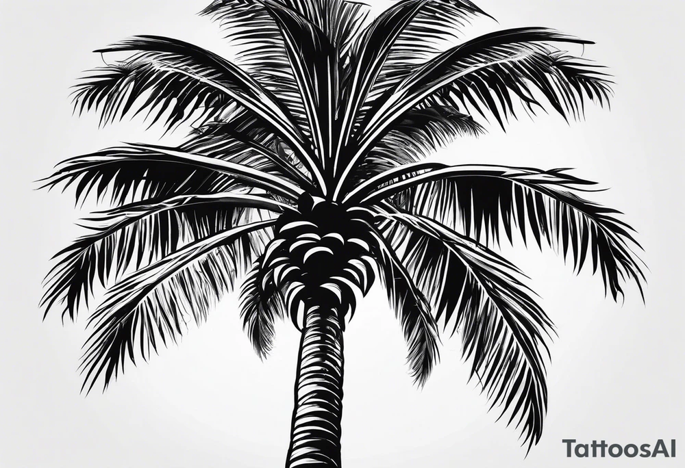 single palm tree tattoo idea