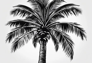 single palm tree tattoo idea