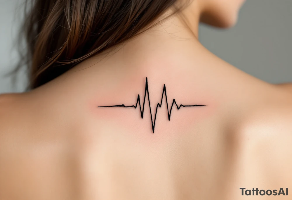 A subtle black EKG waveform with gold leaf accents, symbolizing prosperity and the heartbeat of success. tattoo idea
