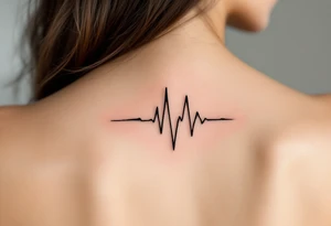 A subtle black EKG waveform with gold leaf accents, symbolizing prosperity and the heartbeat of success. tattoo idea