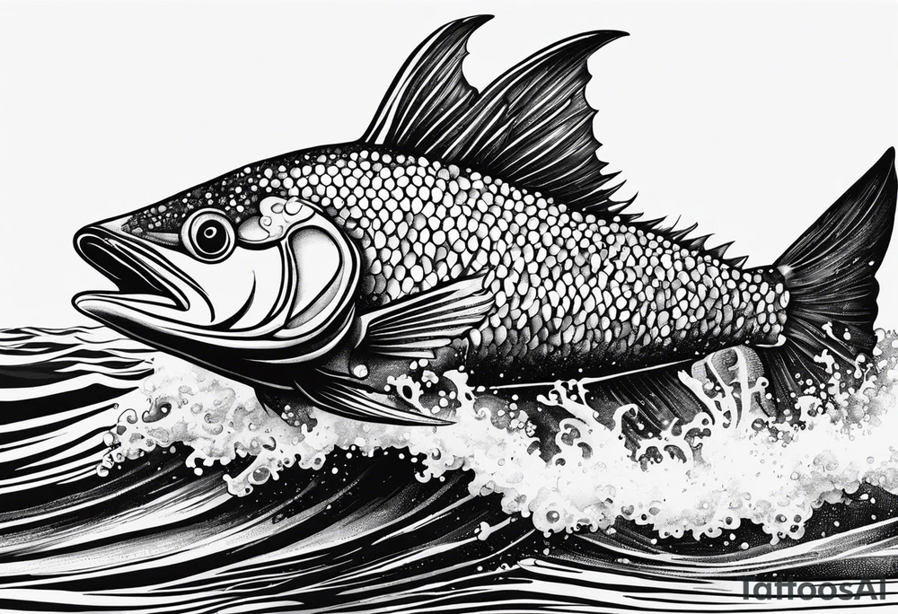 Caballito de mar hecho con puntillismo de arrastre tattoo idea