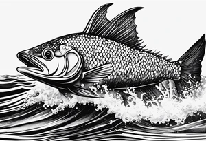 Caballito de mar hecho con puntillismo de arrastre tattoo idea