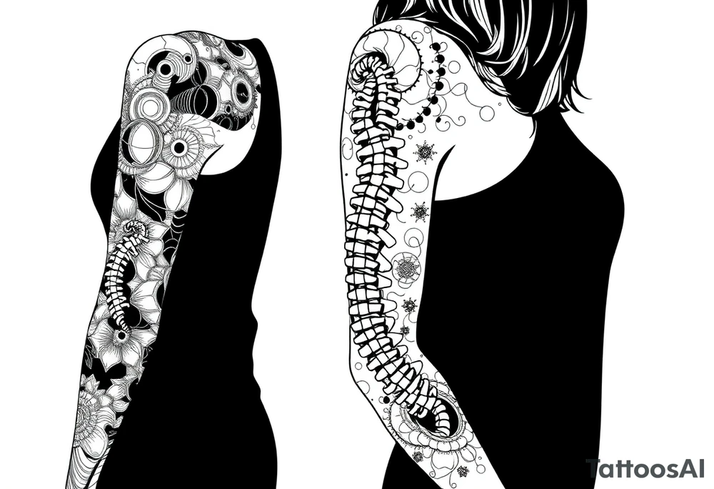 Spinal futuristic, full length tattoo idea