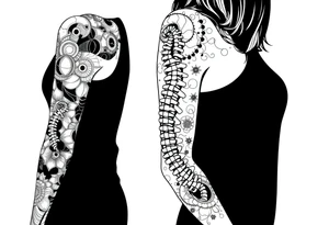 Spinal futuristic, full length tattoo idea